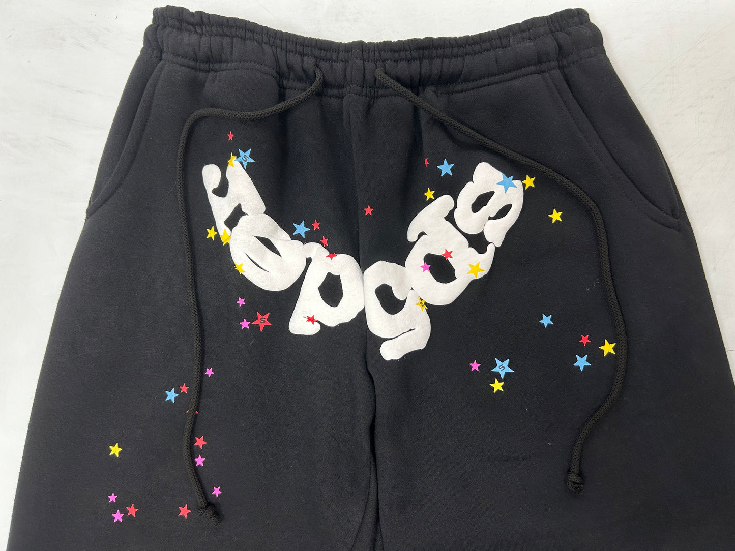 SP5DER White Logo Sweatpants  Star Black