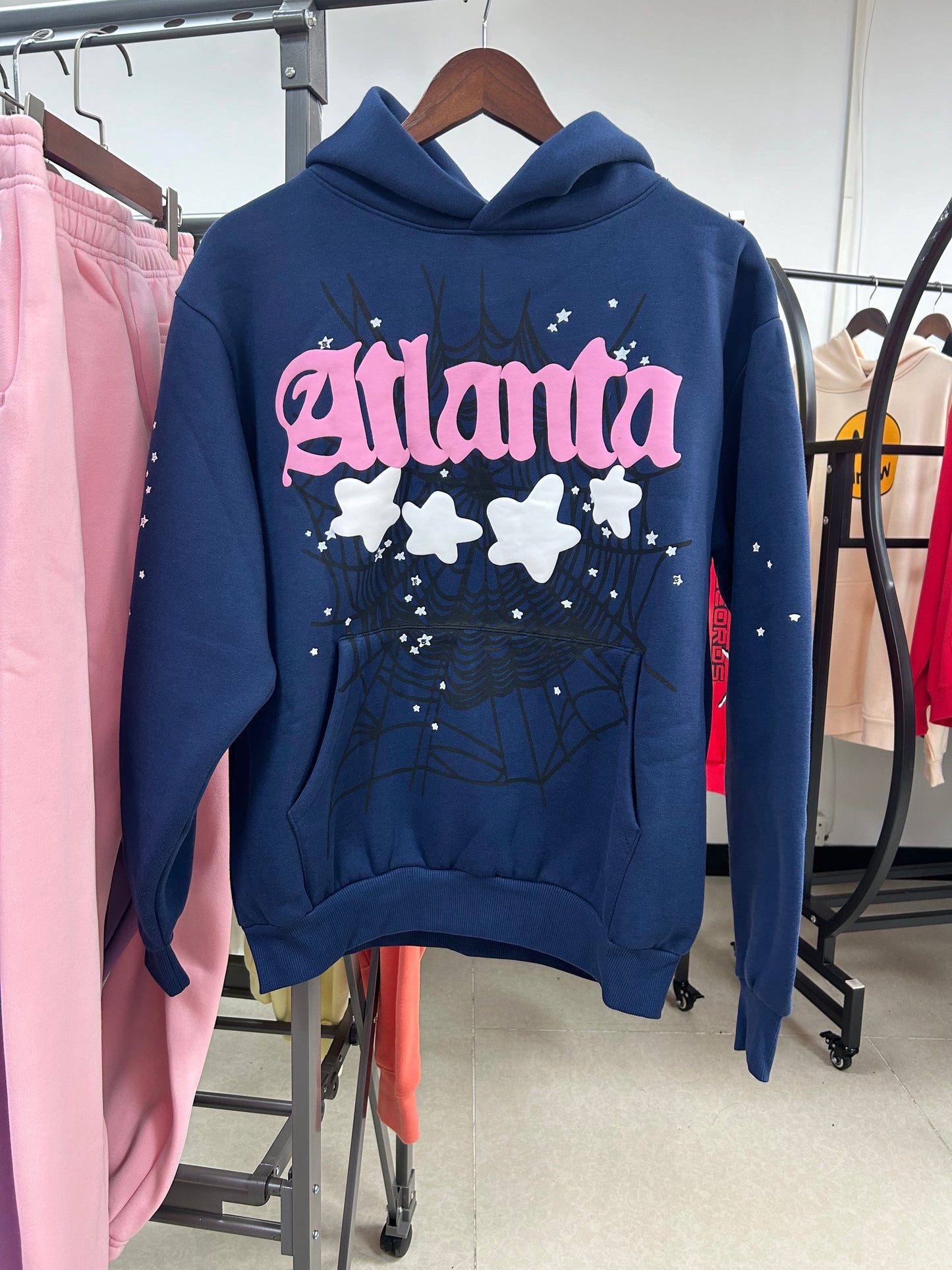 Sp5der Atlanta Hoodie Navy