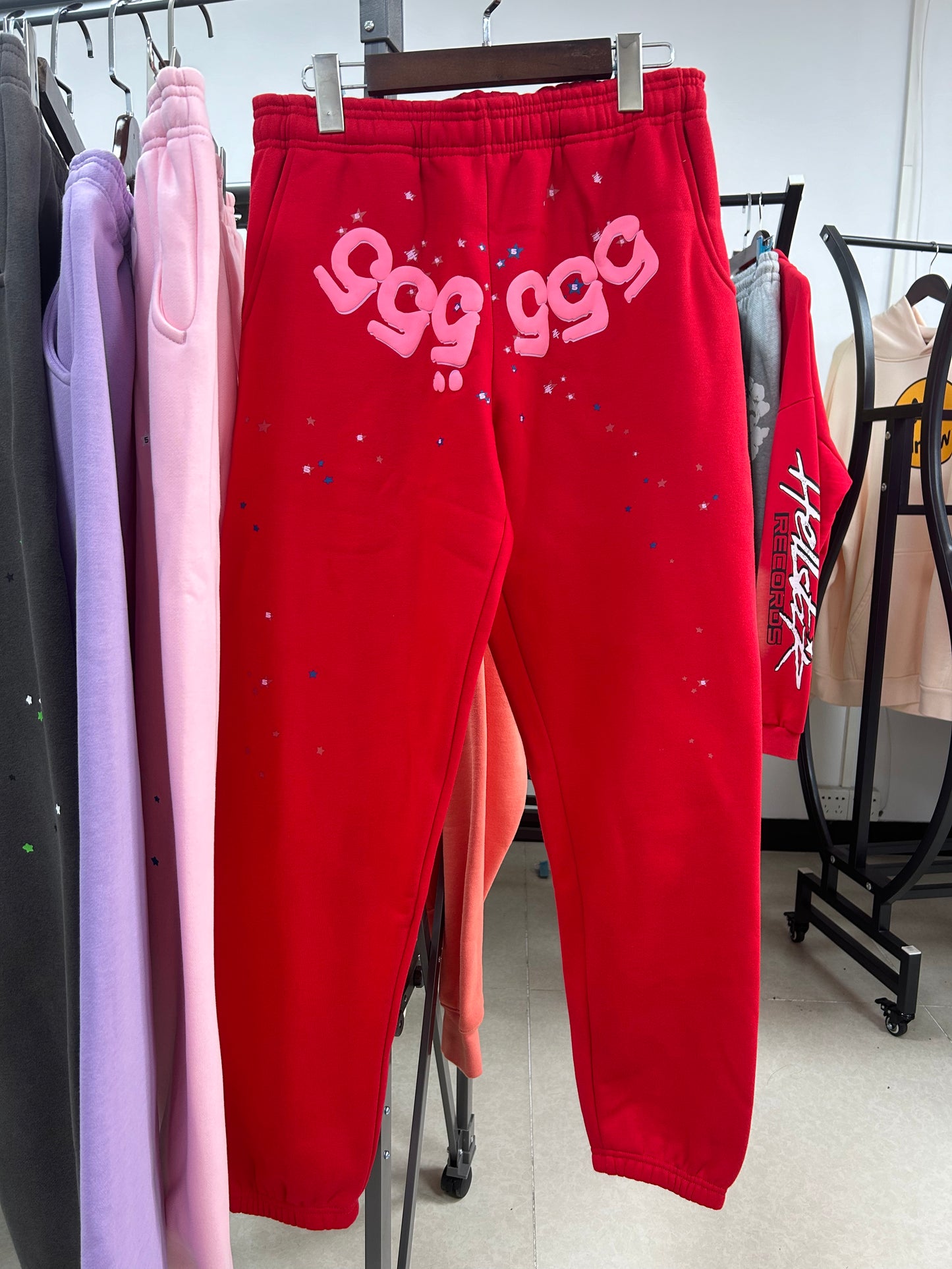 Sp5der 555 555 Sweatpants Red