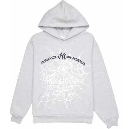 Sp5der Arach NY Phobia Hoodie Ash Grey