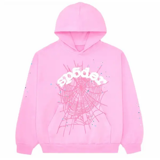 Sp5der OG Web Hoodie Pink